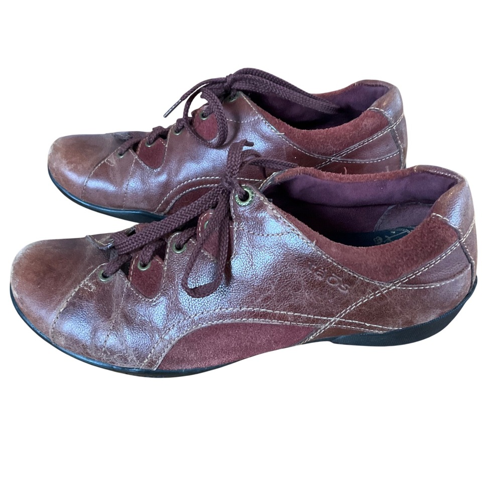 Taos Speed Lacer-D Women Size‎ 8 Burgundy Leather Suede Oxford Shoe